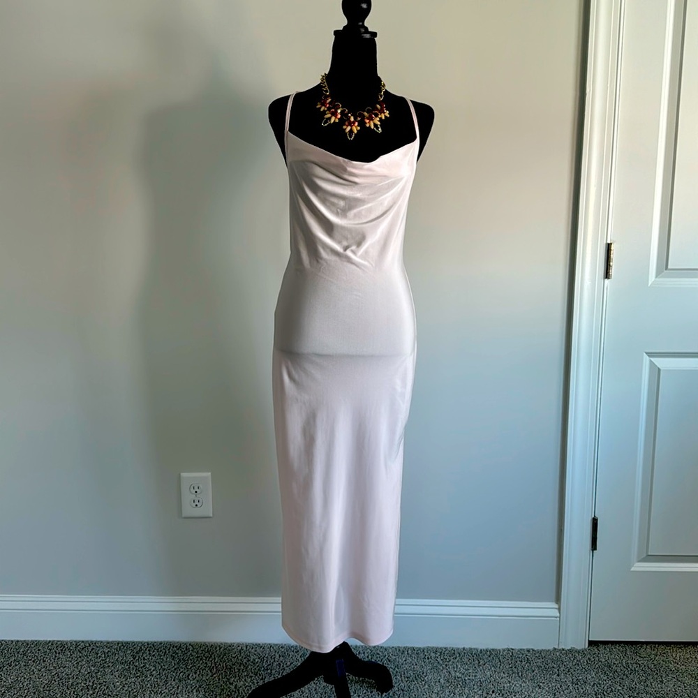 Dress with adjustable back.